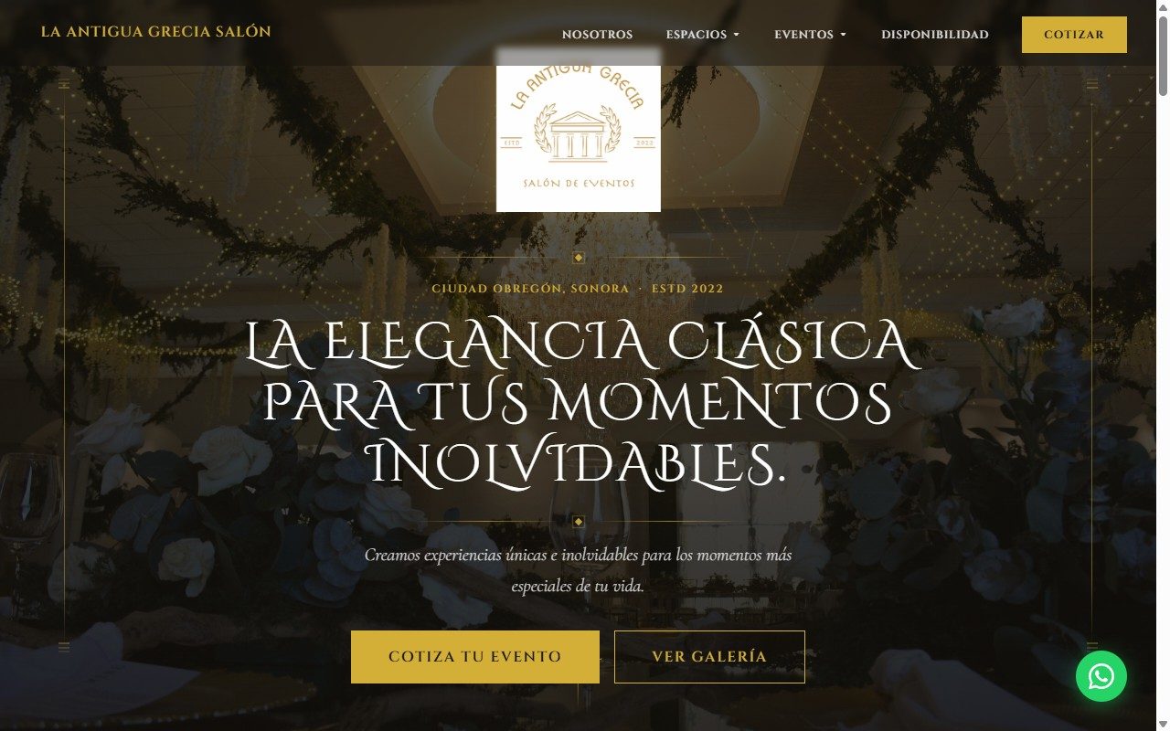 Sitio web de La Antigua Grecia Salón — Ciudad Obregón