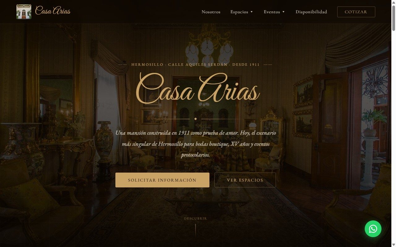 Casa Arias — sitio web