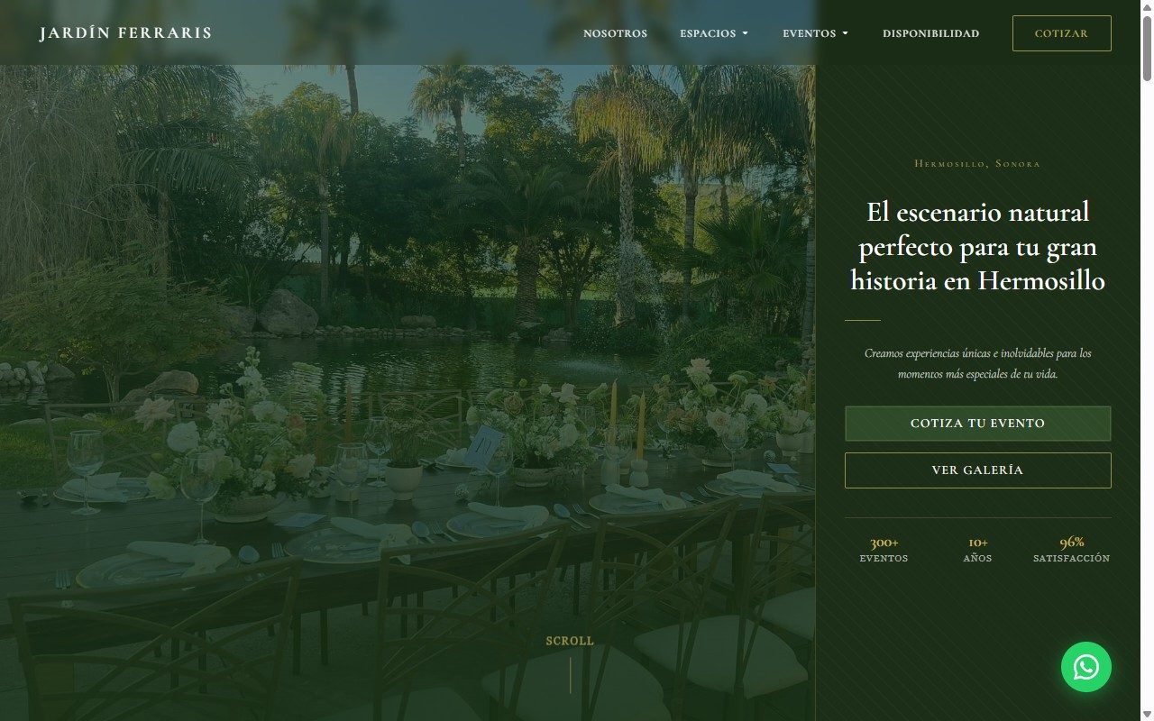 Jardín Ferraris — sitio web