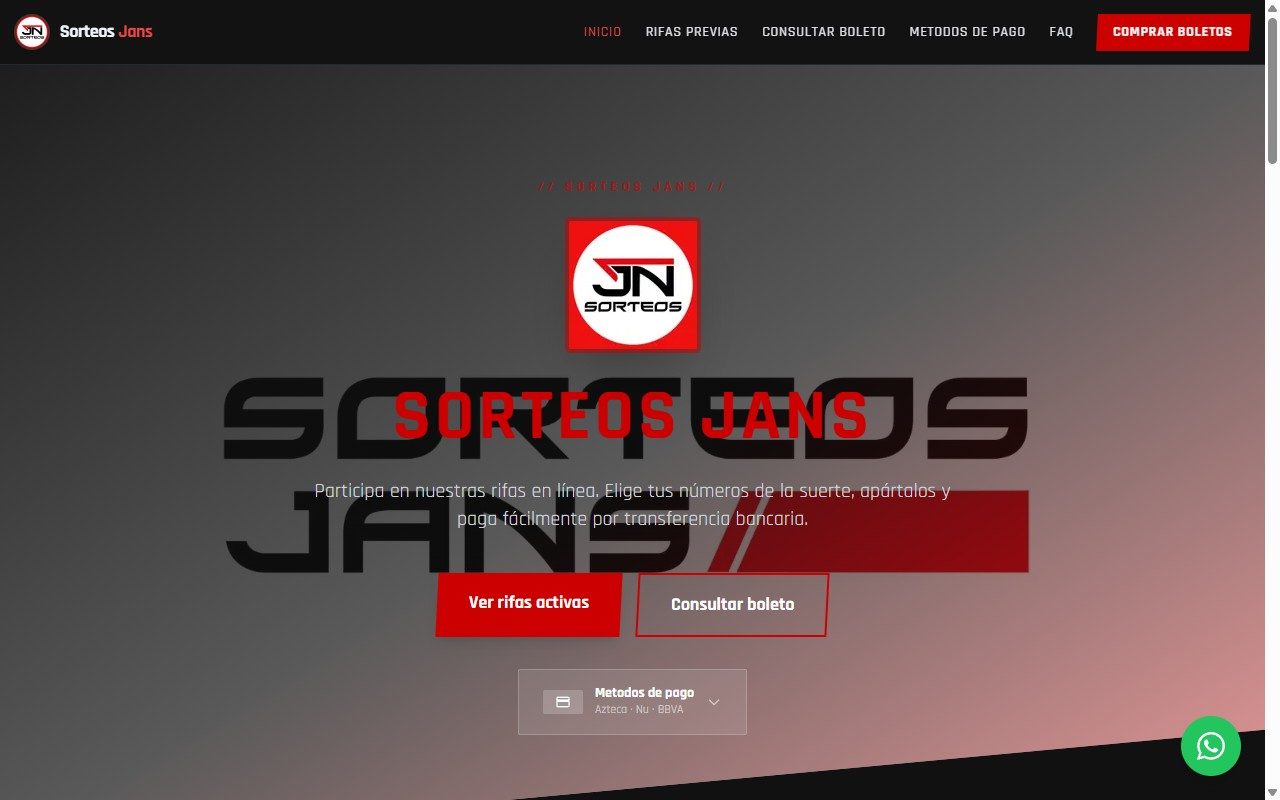 Sorteos Jans — plataforma de rifas